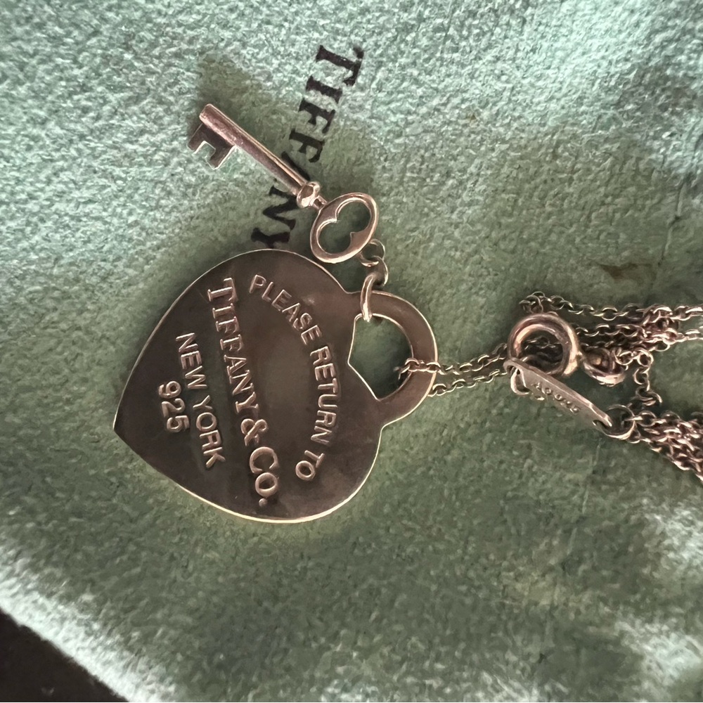 Tiffany & Co. Silver Heart and key Necklace